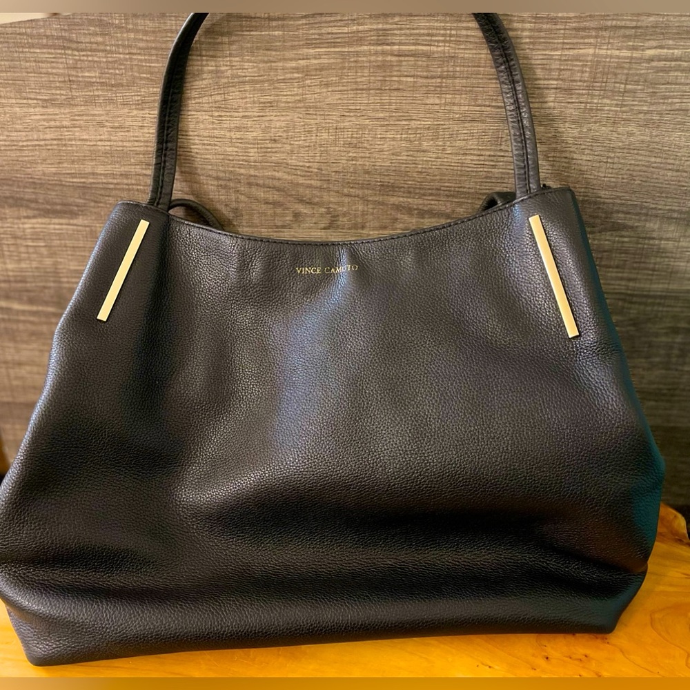 Vince Camuto Women's Ike Tote Handbag Black Leather  VV-IKE-TO